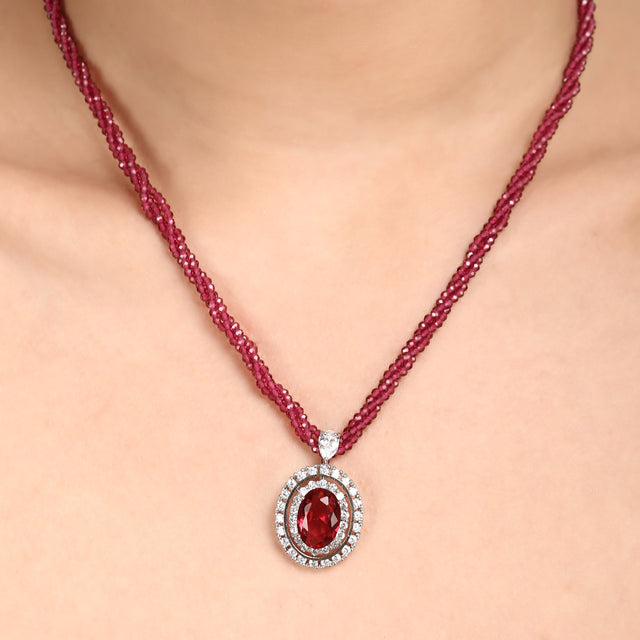 Advika Harinakshi Zircon Pendant Set