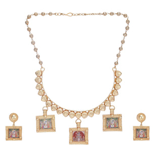 22k Gold Plated Krishna Bhavya Necklace Set