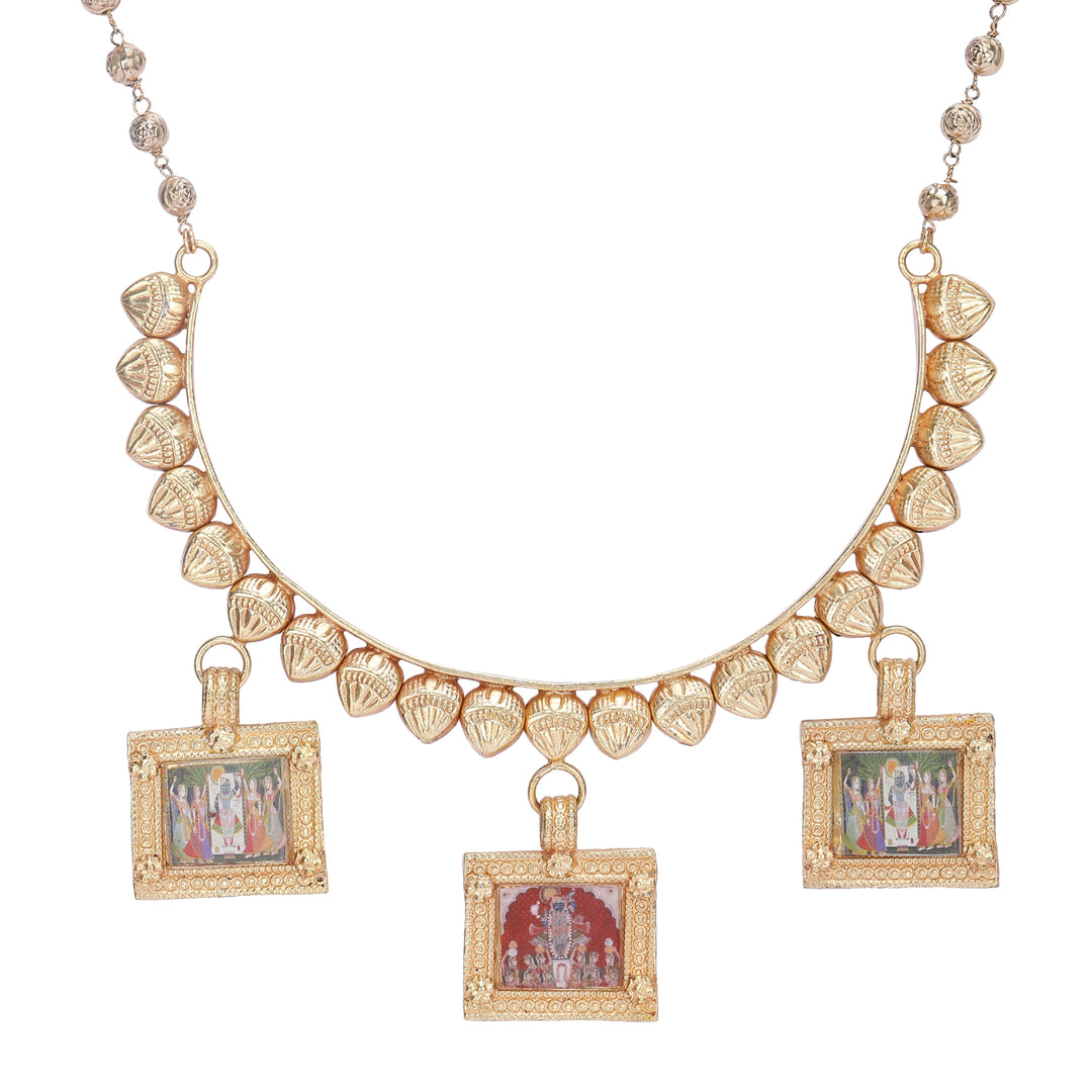 22k Gold Plated Krishna Bhavya Necklace Set
