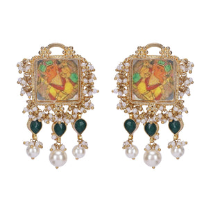 22k Gold Plated Krishna Gopika Earring