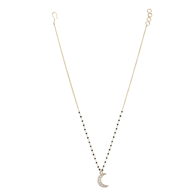 Suhag Half Moon Zircon Mangalsutra Pendant