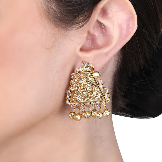 Megha Collection Moorthi Zircon Necklace Set
