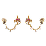 22k Gold Plated Chand Kundan Earring