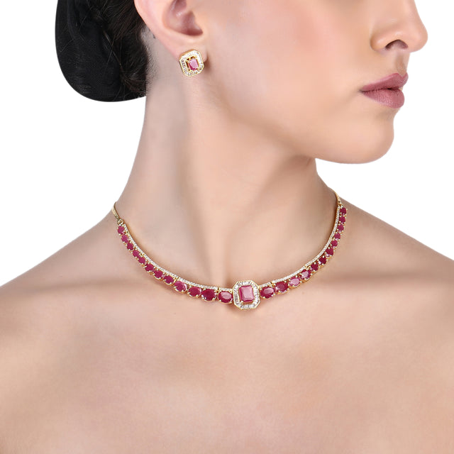Meena Zircon Necklace Set