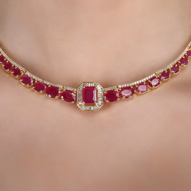 Meena Zircon Necklace Set