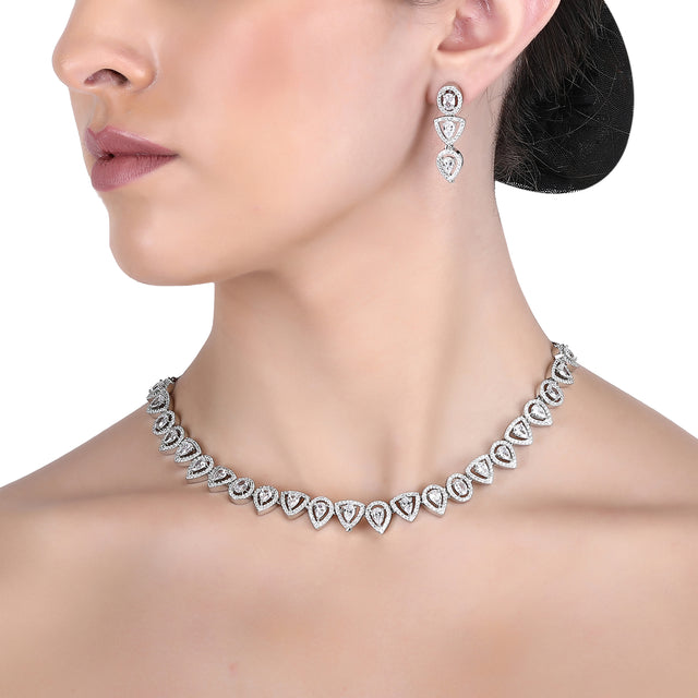 Nashima Zircon Necklace Set