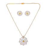22k Gold Plated Teej Prabha Pendant Set