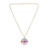 22k Gold Plated Teej Navratna Pendant Set