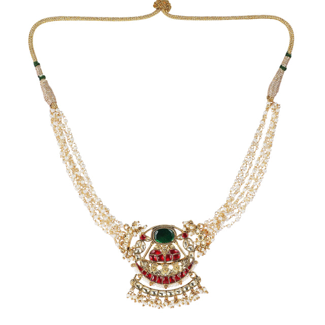22k Gold Plated Teej Torana Pendant Set