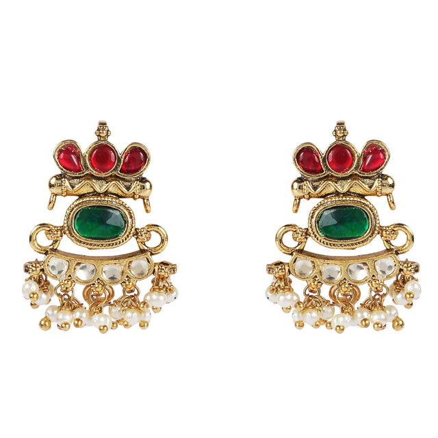 22k Gold Plated Teej Torana Pendant Set
