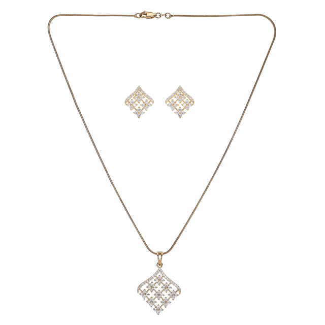 22k Gold Plated  Tribhujika Pendant Set