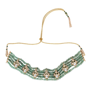 22k Gold Plated Teej Spatika Choker Set