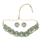 22k Gold Plated Teej Spatika Choker Set