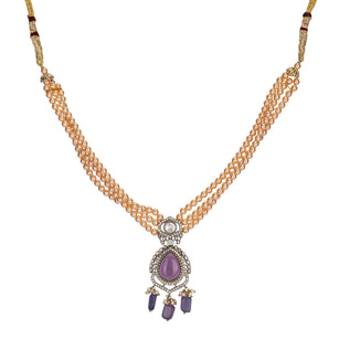 22k Gold Plated Teej Tvarika Pendant Set