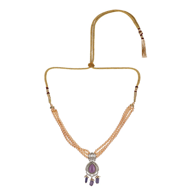 22k Gold Plated Teej Tvarika Pendant Set