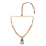 22k Gold Plated Teej Tvarika Pendant Set