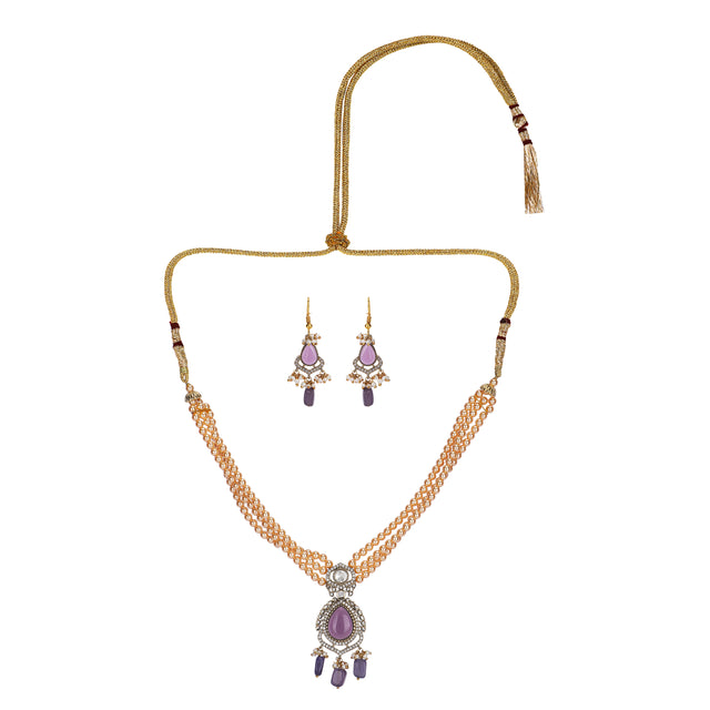 22k Gold Plated Teej Tvarika Pendant Set