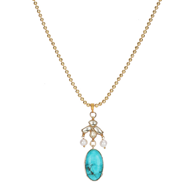 22k Gold Plated Teej Meheriya Pendant Set