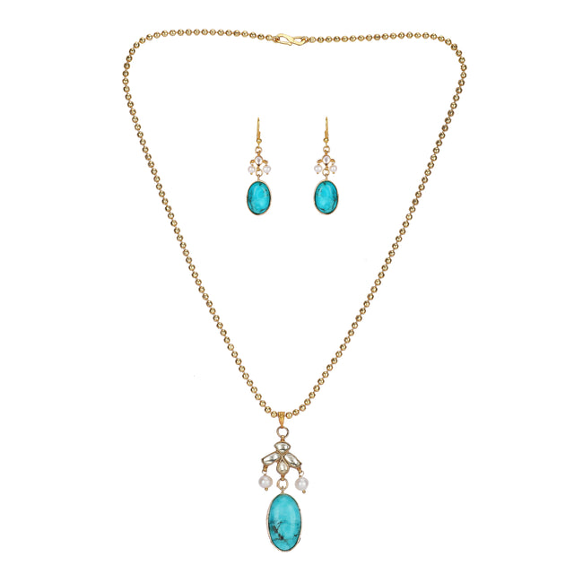 22k Gold Plated Teej Meheriya Pendant Set