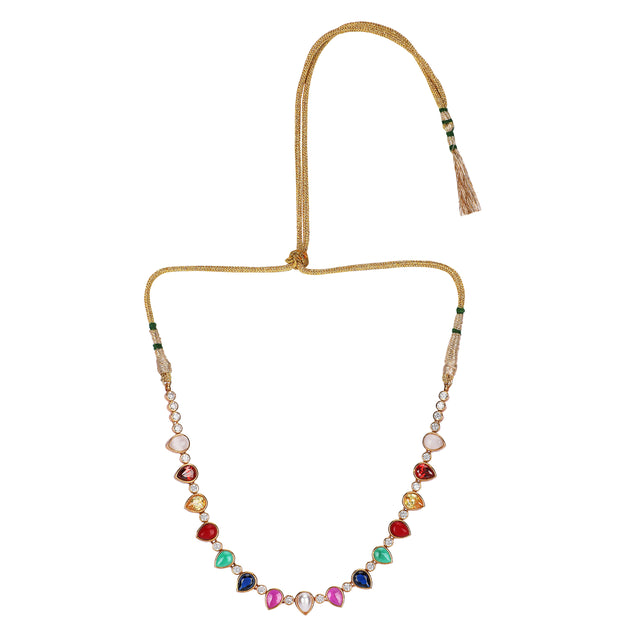 22k Gold Plated Teej Rangmala Choker Set