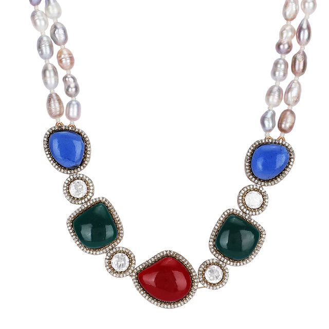22k Gold Plated Teej Samriddhi Pendant Set