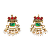 22k Gold Plated Teej Gavaksha Pendant Set