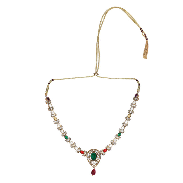 22k Gold Plated Teej Kokila Pendant Set