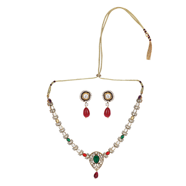 22k Gold Plated Teej Kokila Pendant Set