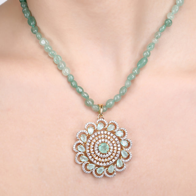 Nikunj Zircon Pendant Set
