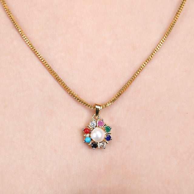 Veena Zircon Pendant Set