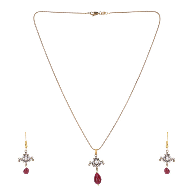 22k Gold Plated Amolya Kanira Pendant Set
