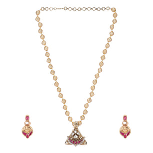22k Gold Plated Amolya Ratna Pendant Set