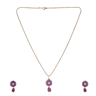 22k Gold Plated Amolya Abeer Pendant Set