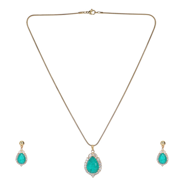22k Gold Plated Amolya Ravya Pendant Set