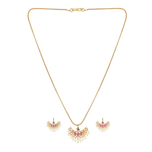 22k Gold Plated Amolya Ardhika Pendant Set