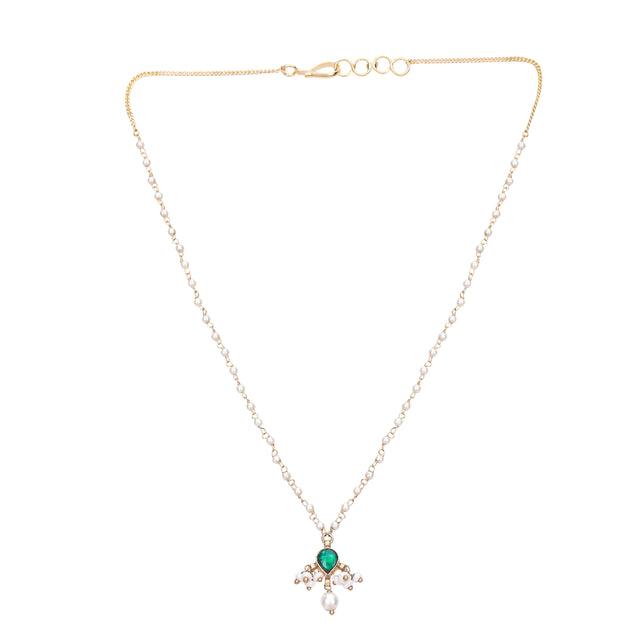 Sparsh 22k Gold Plated Green Onyx Pendant