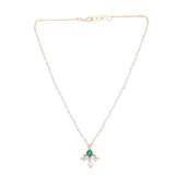 Sparsh 22k Gold Plated Green Onyx Pendant