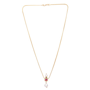 Sparsh 22k Gold Plated Ruby Pendant