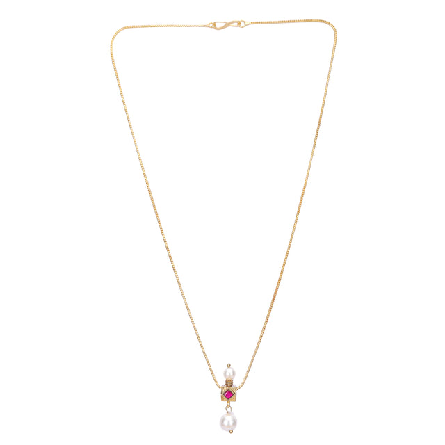 Sparsh 22k Gold Plated Ruby Pendant