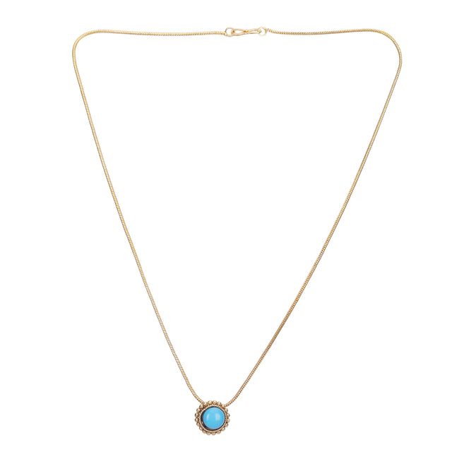 Sparsh 22k Gold Plated Turquoise Pendant