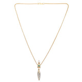 Sparsh 22k Gold Plated Fresh Water Pearl, Green Onyx Pendant