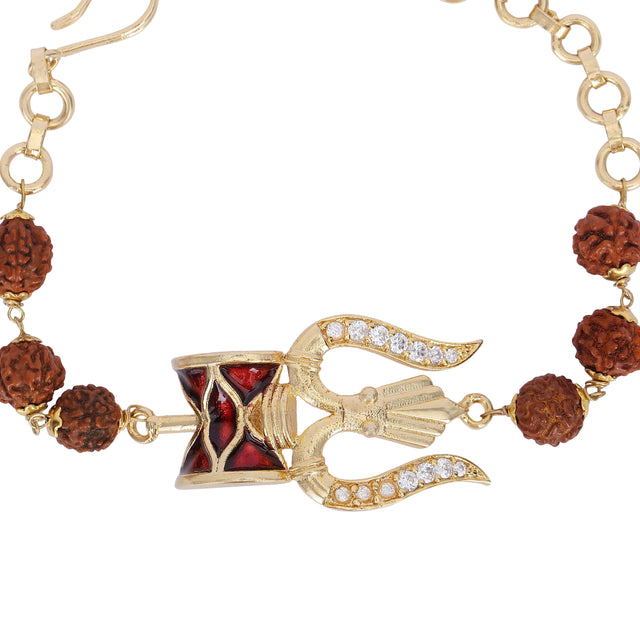 22k Gold Plated Trishul Bracelet