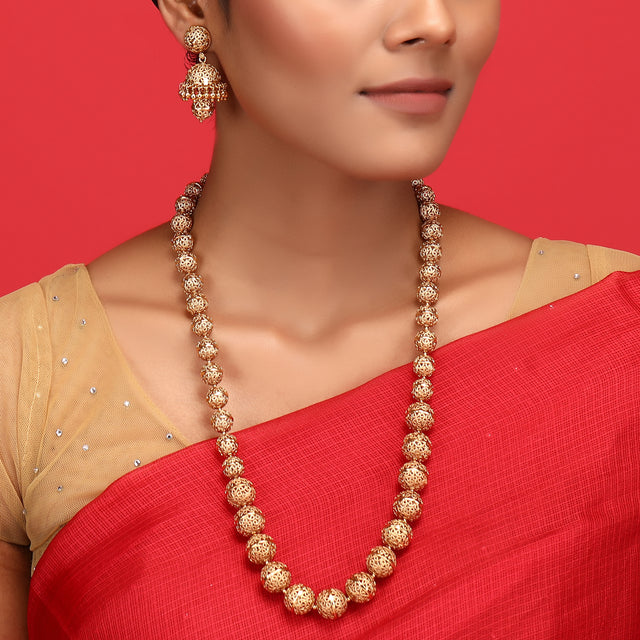 Swarnam - Gold Strings Maheshwar Necklace Set