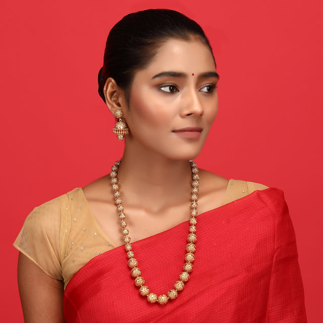 Swarnam - Gold Strings Maheshwar Necklace Set