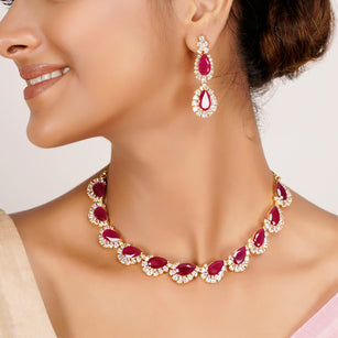 22k Gold Plated Zivara Zayra Necklace Set