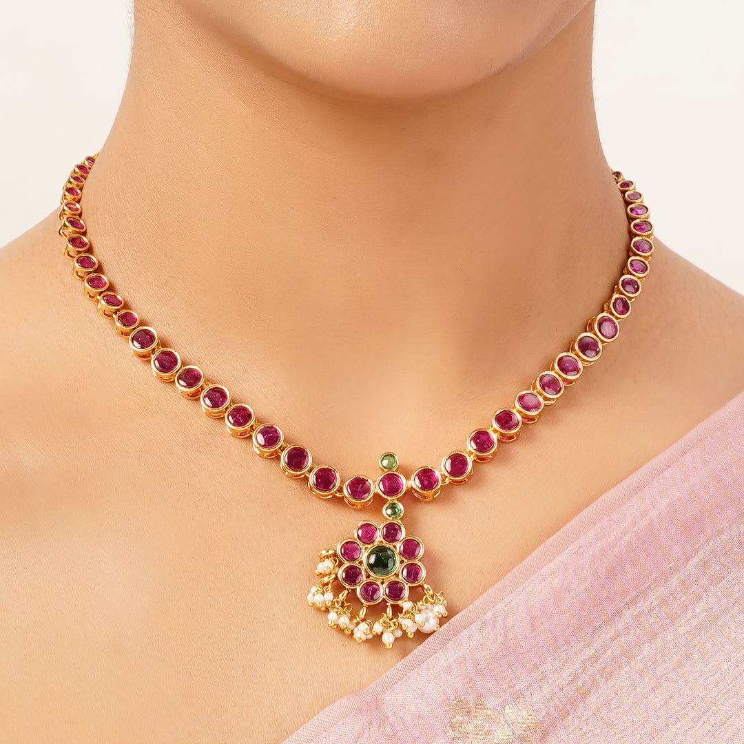 22k Gold Plated Sunheri Vastra Necklace Set