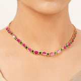 22k Gold Plated Gulnaar Rang Necklace Set