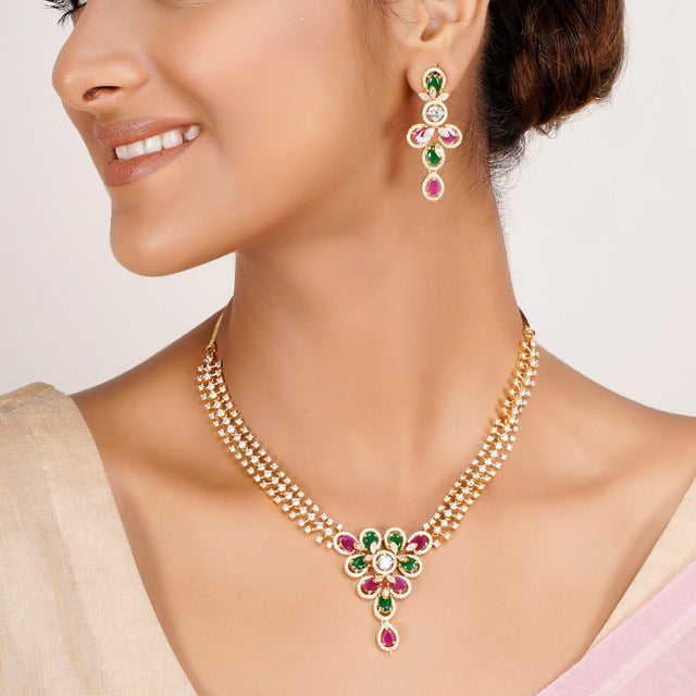 22k Gold Plated Zivara Varnika Necklace Set