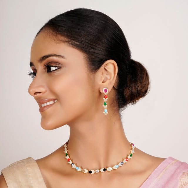 22k Gold Plated Zivara Rimaya Necklace Set