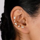 22k Gold Plated Jhilmil Pearl Earclips